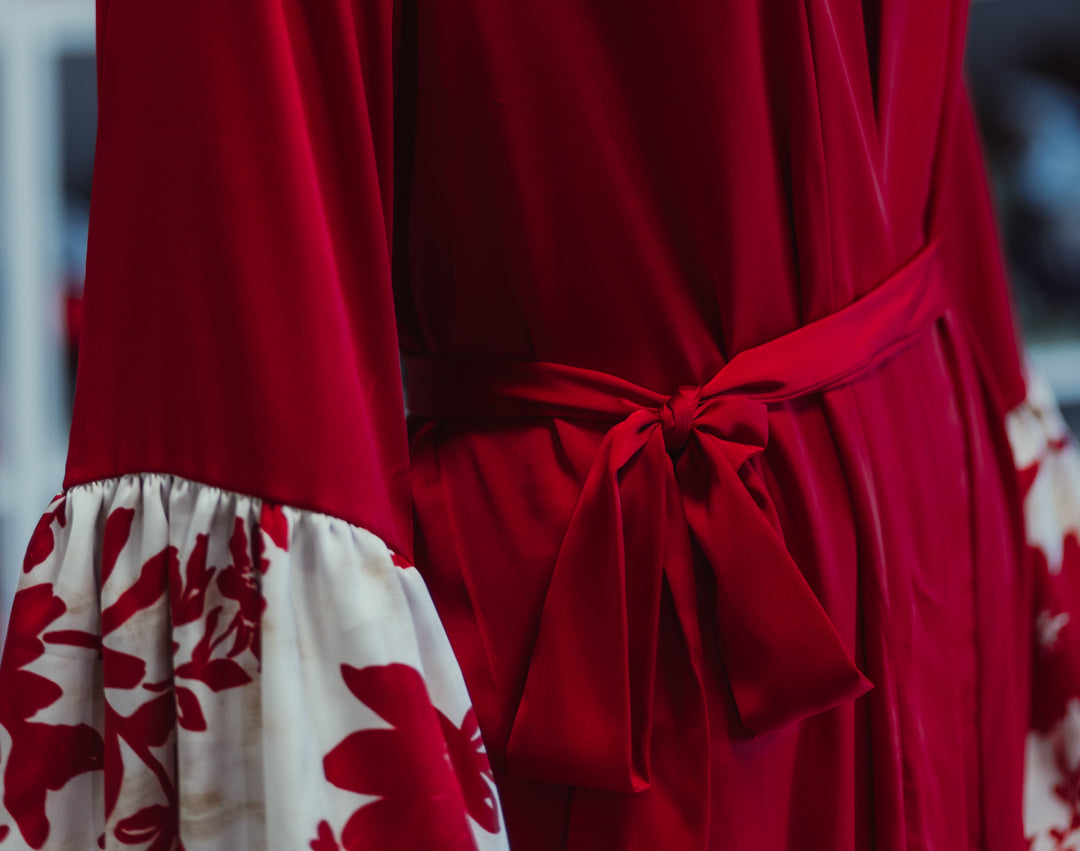 Robe de chambre rouge passion court