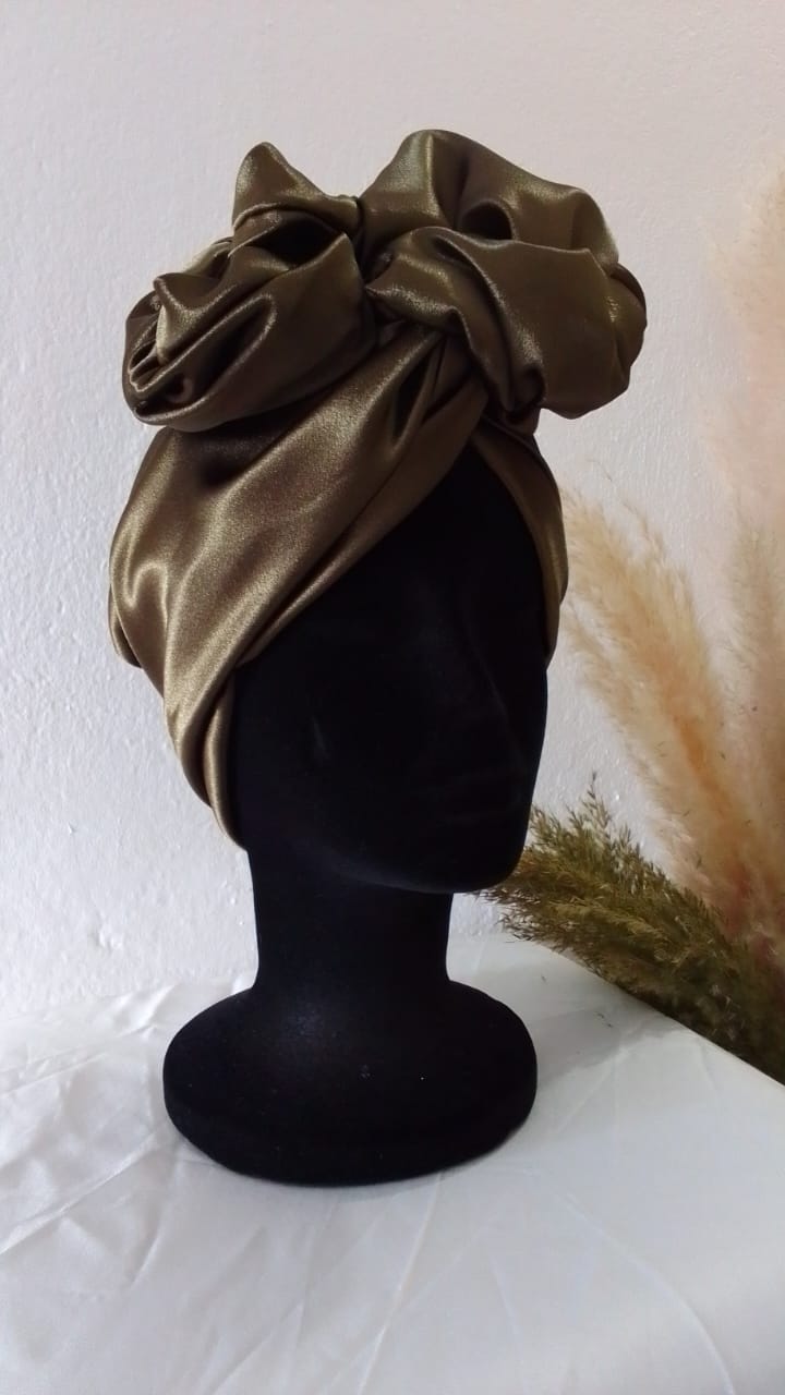 Bonnet flex satin duchesse kaki