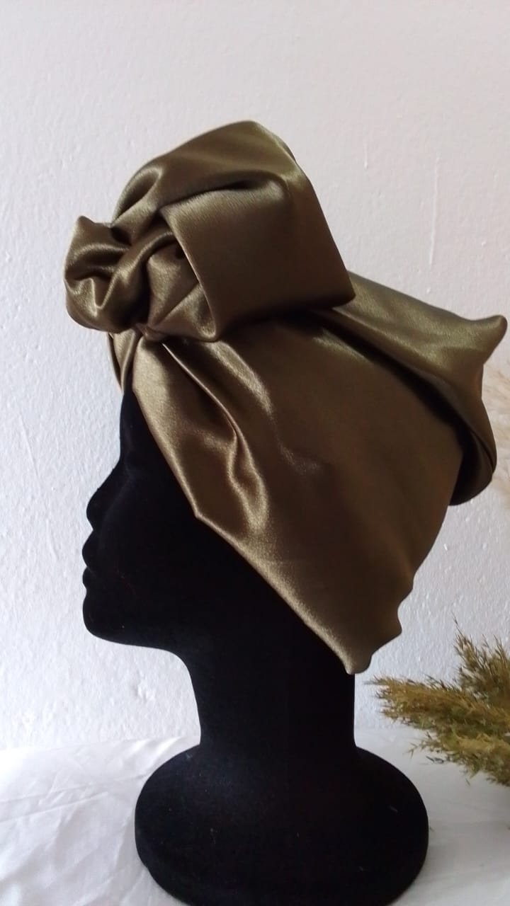 Bonnet flex satin duchesse kaki