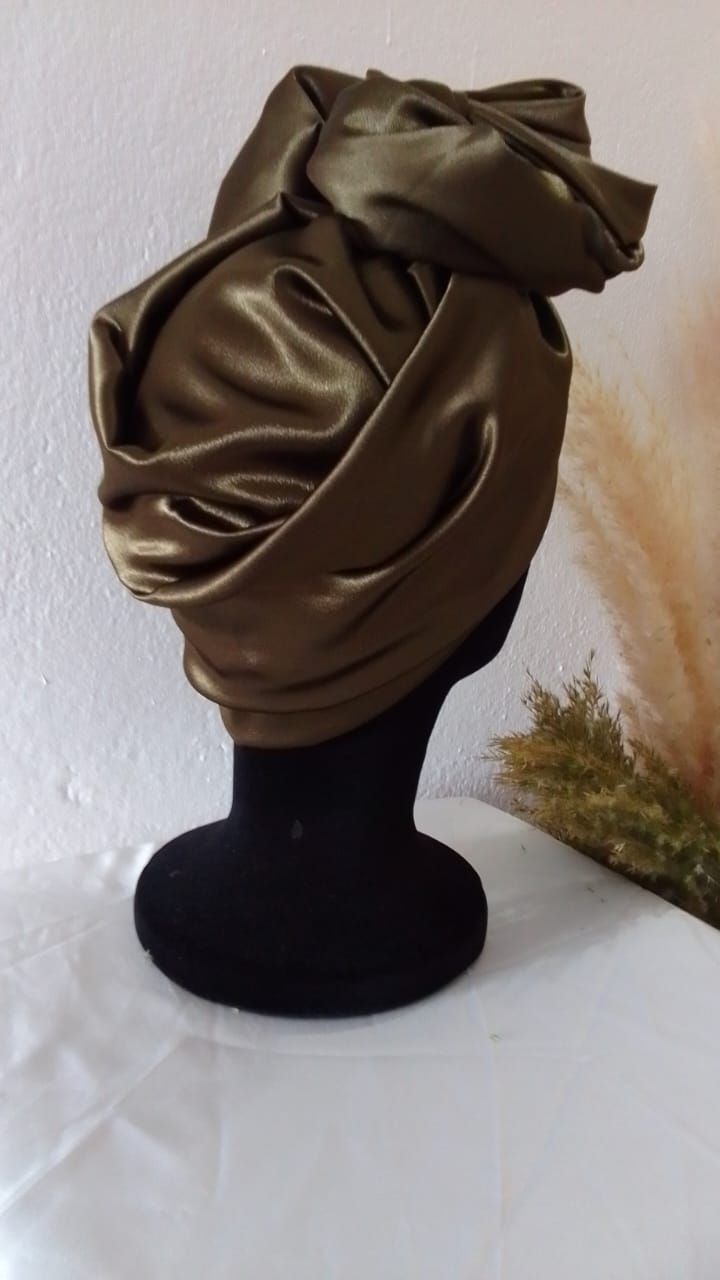 Bonnet flex satin duchesse kaki