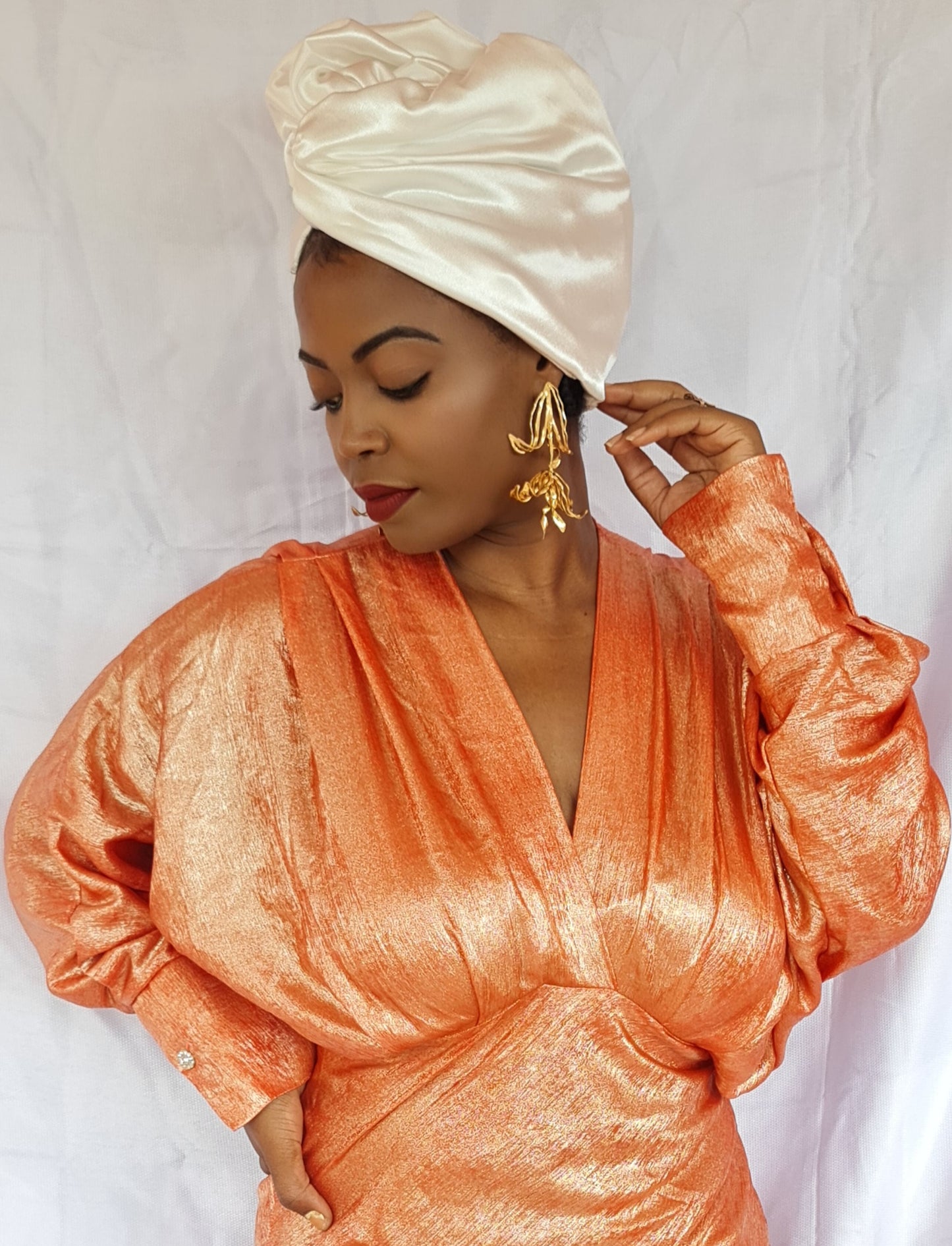 Bonnet flex blanc satin duchesse
