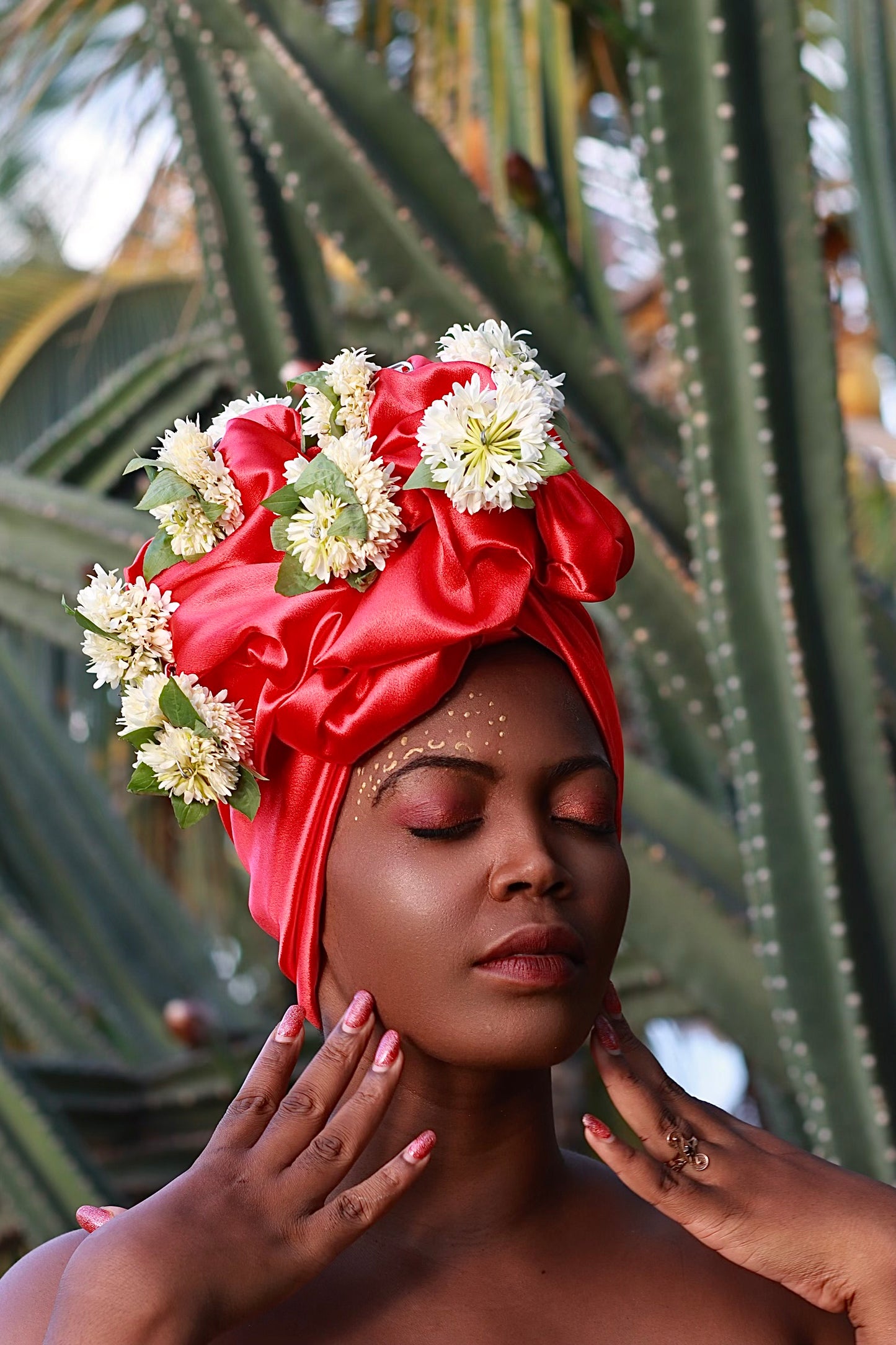 Bonnet flex maxi rouge satin duchesse