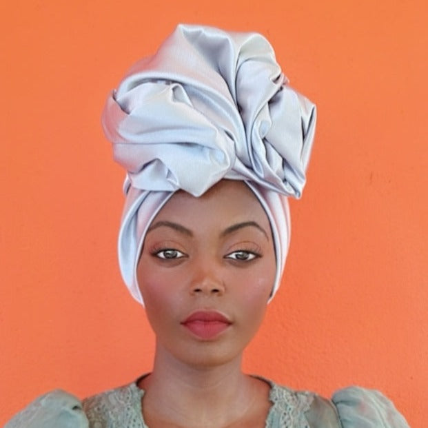 Bonnet flex maxi argenté satin duchesse