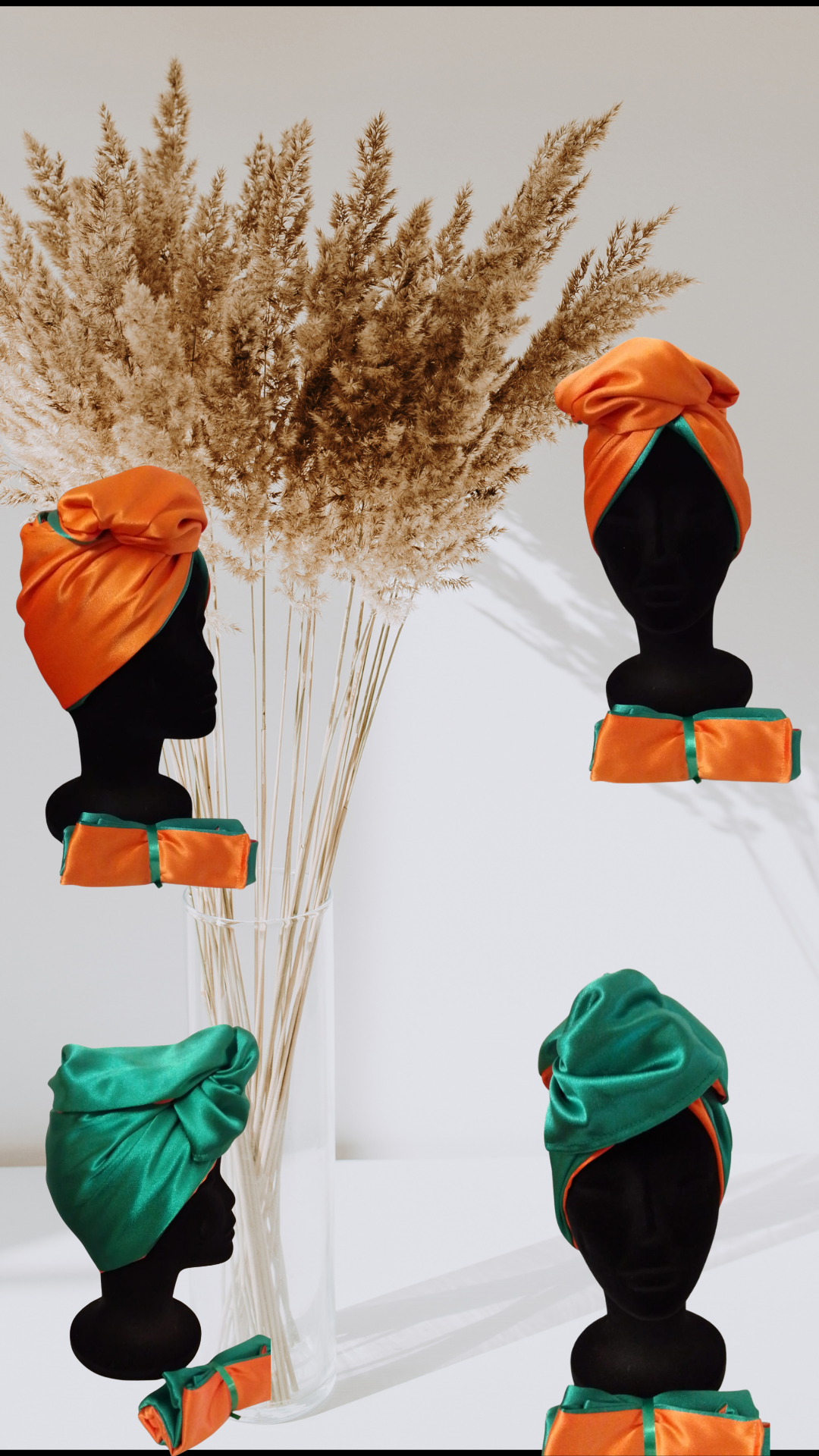 Kembaflex satin réversible orange/vert
